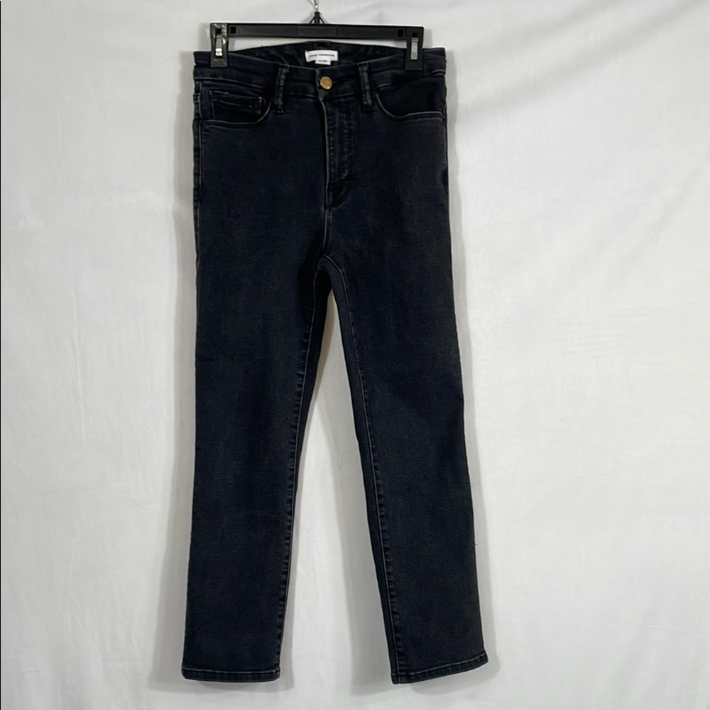 Good American Black Jeans Size 4 High Rise Straight Leg